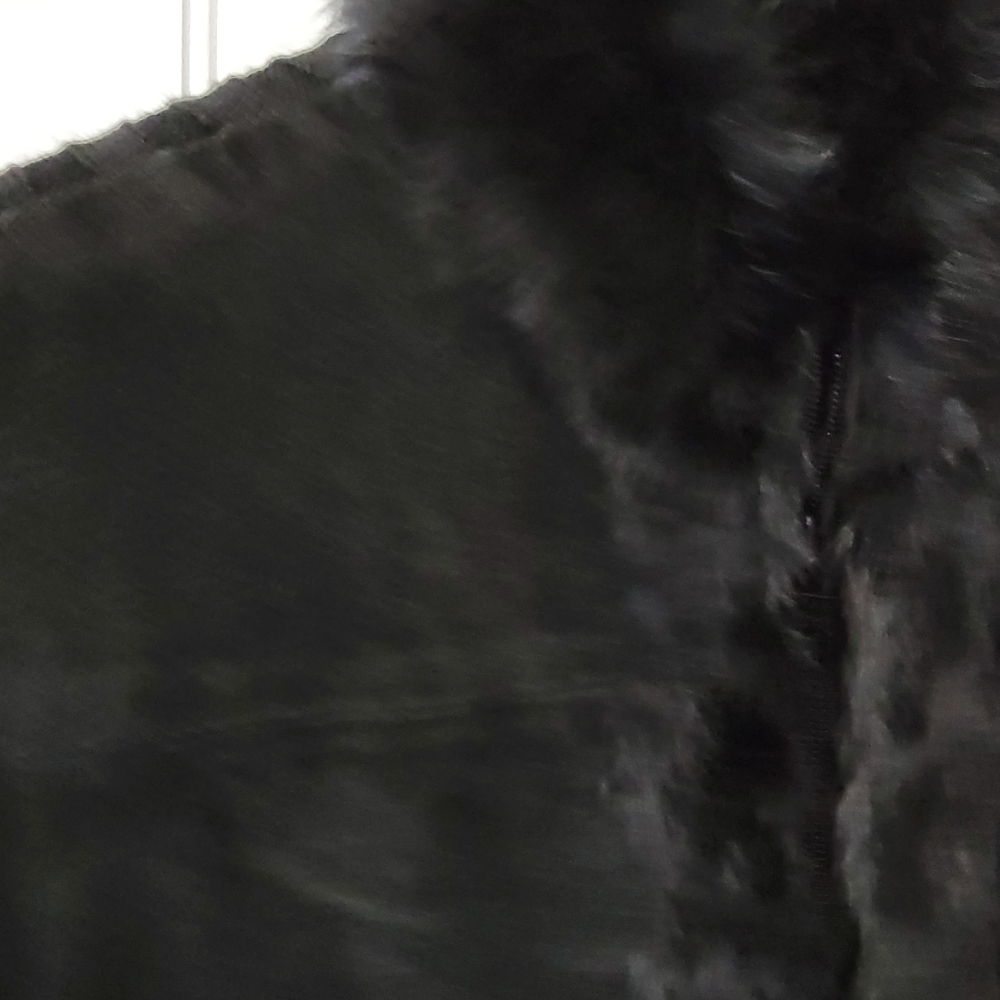 Fredini black leather & rabbit vest size medium - Picture 2 of 5